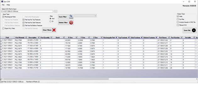 Saw-CIM by CIM-TECH software makes saw optimization files for ARDIS 